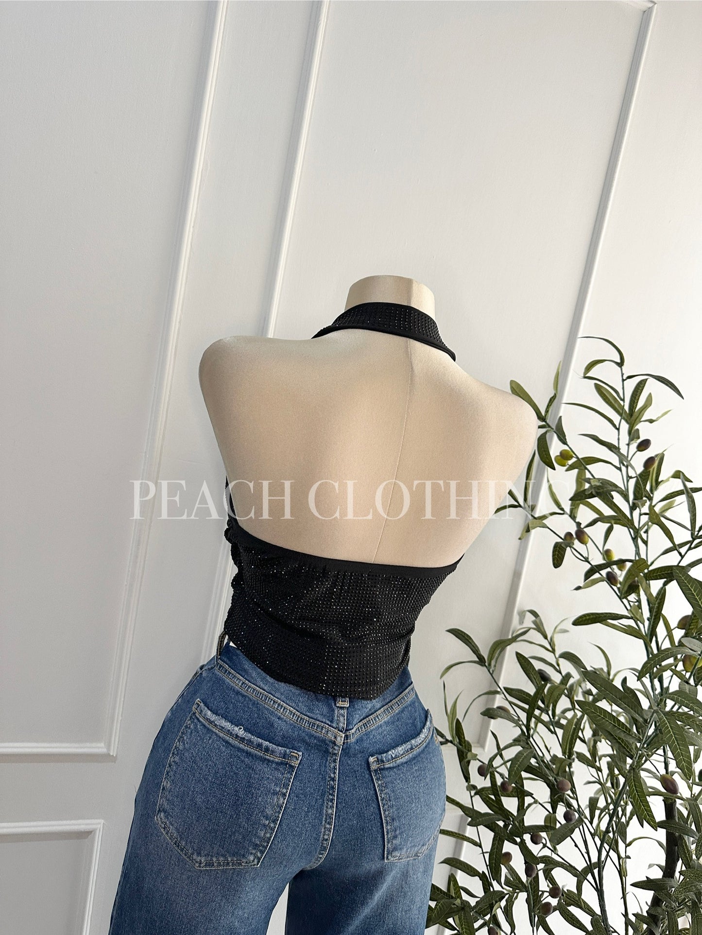 Top halter cristales