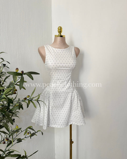 Vestido mini polka white