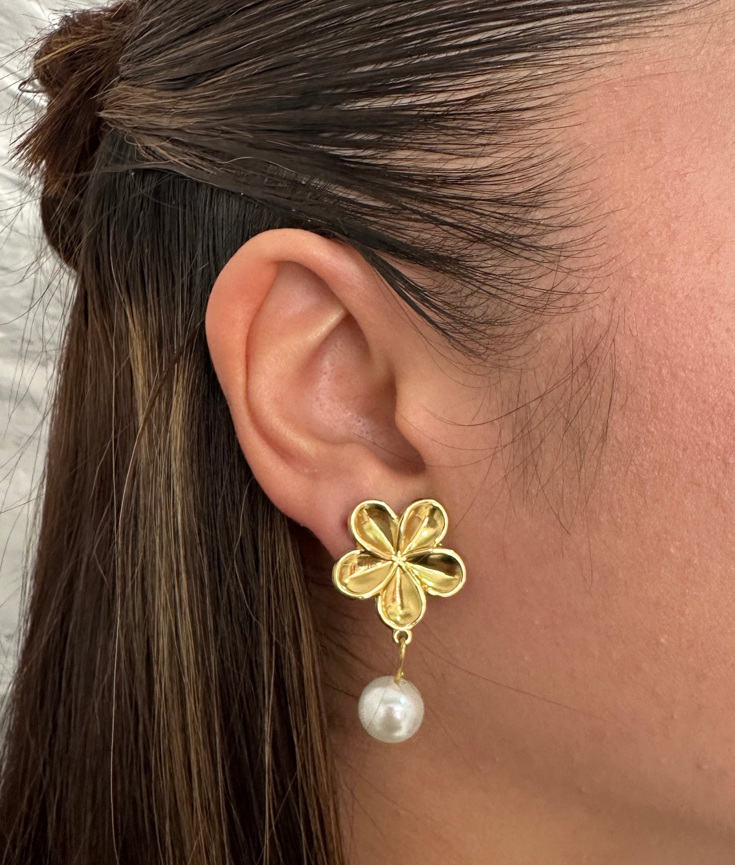 Aretes Flower Pearl