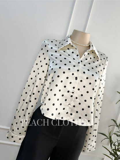 Top polka satinado