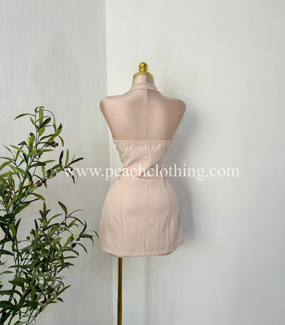 Vestido Halter Tailor Sand