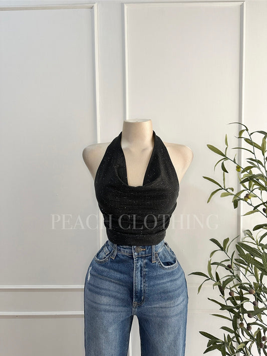 Top halter cristales