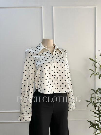 Top polka satinado
