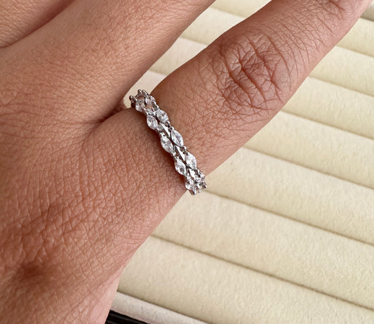 Anillo cristal doble