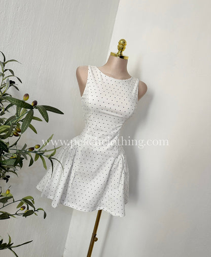 Vestido mini polka white