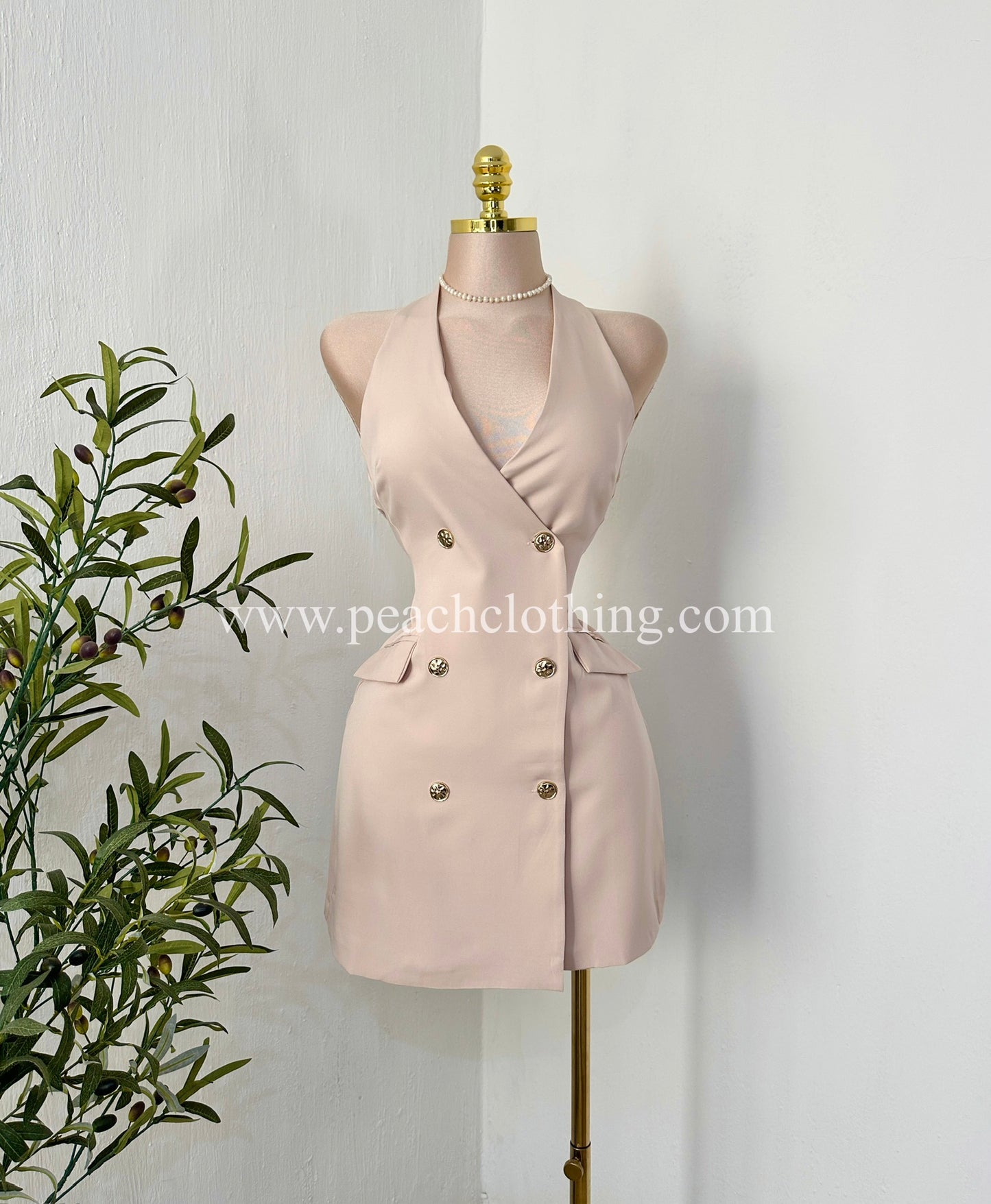 Vestido Halter Tailor Sand