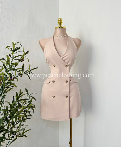 Vestido Halter Tailor Sand