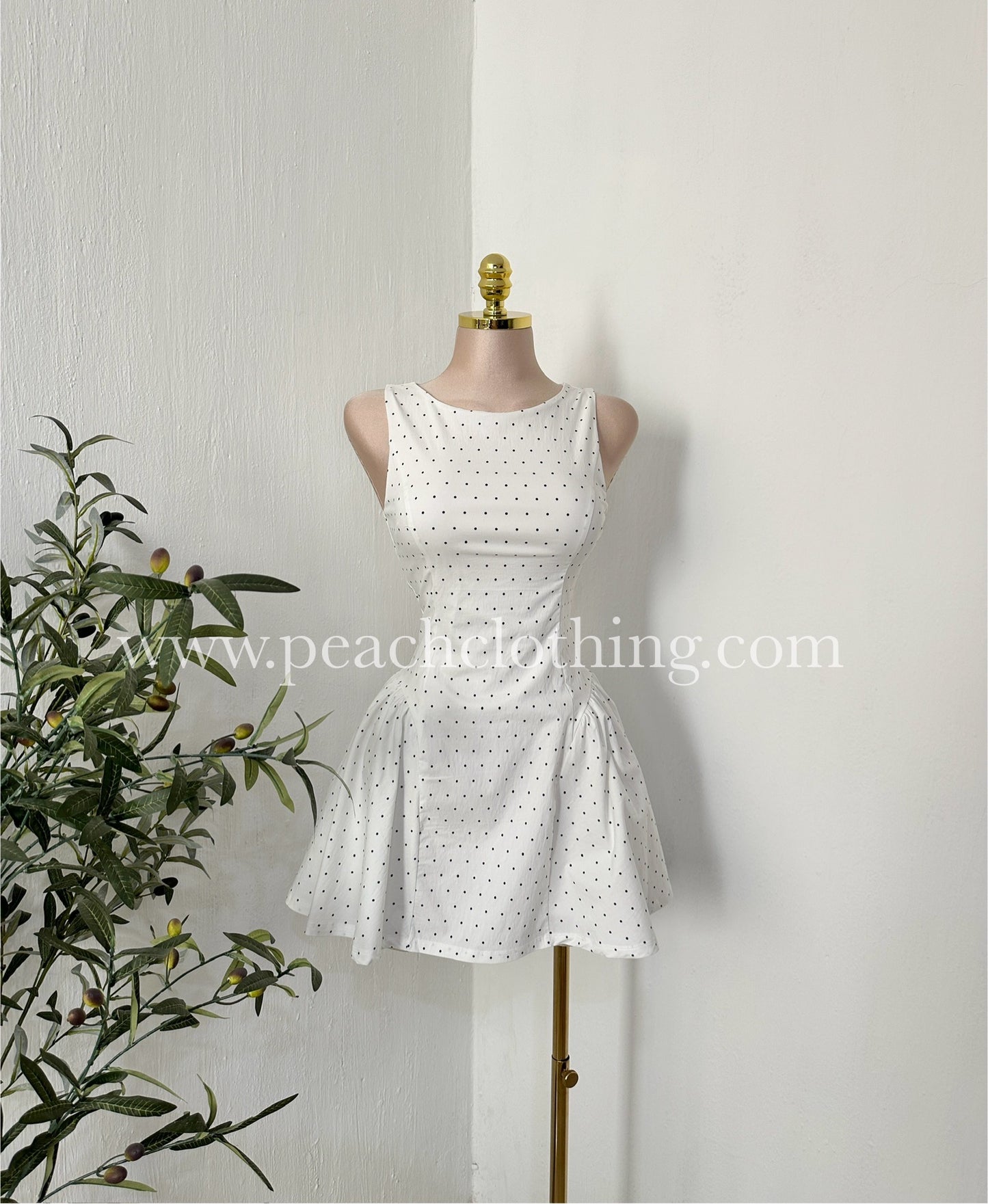 Vestido mini polka white