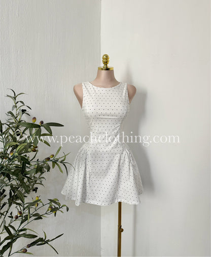 Vestido mini polka white