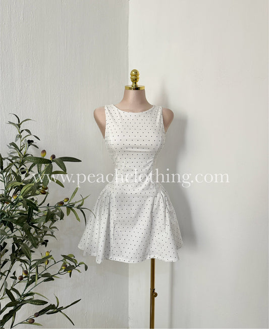 Vestido mini polka white