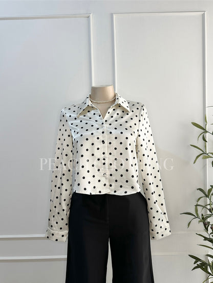 Top polka satinado