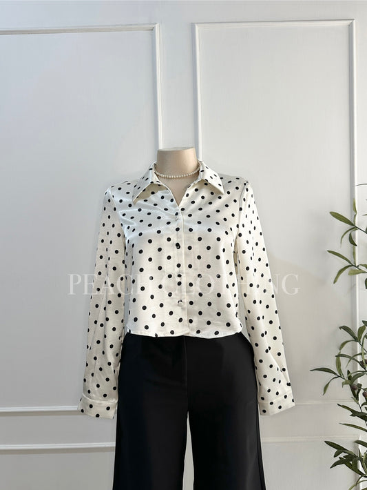 Top polka satinado