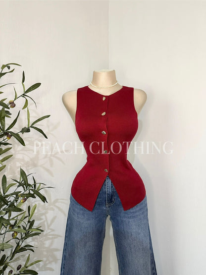 Chaleco botones dorados